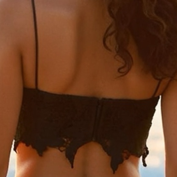 NWT Rumer Revolve Sexy Tropez Black Lace Beach Maxi Skirt Crop Top Size Small - Picture 8 of 10